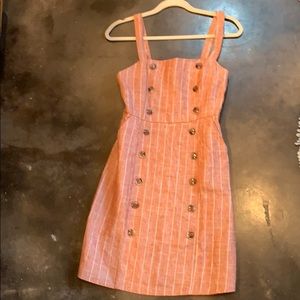 Rust Button Detailed Dress